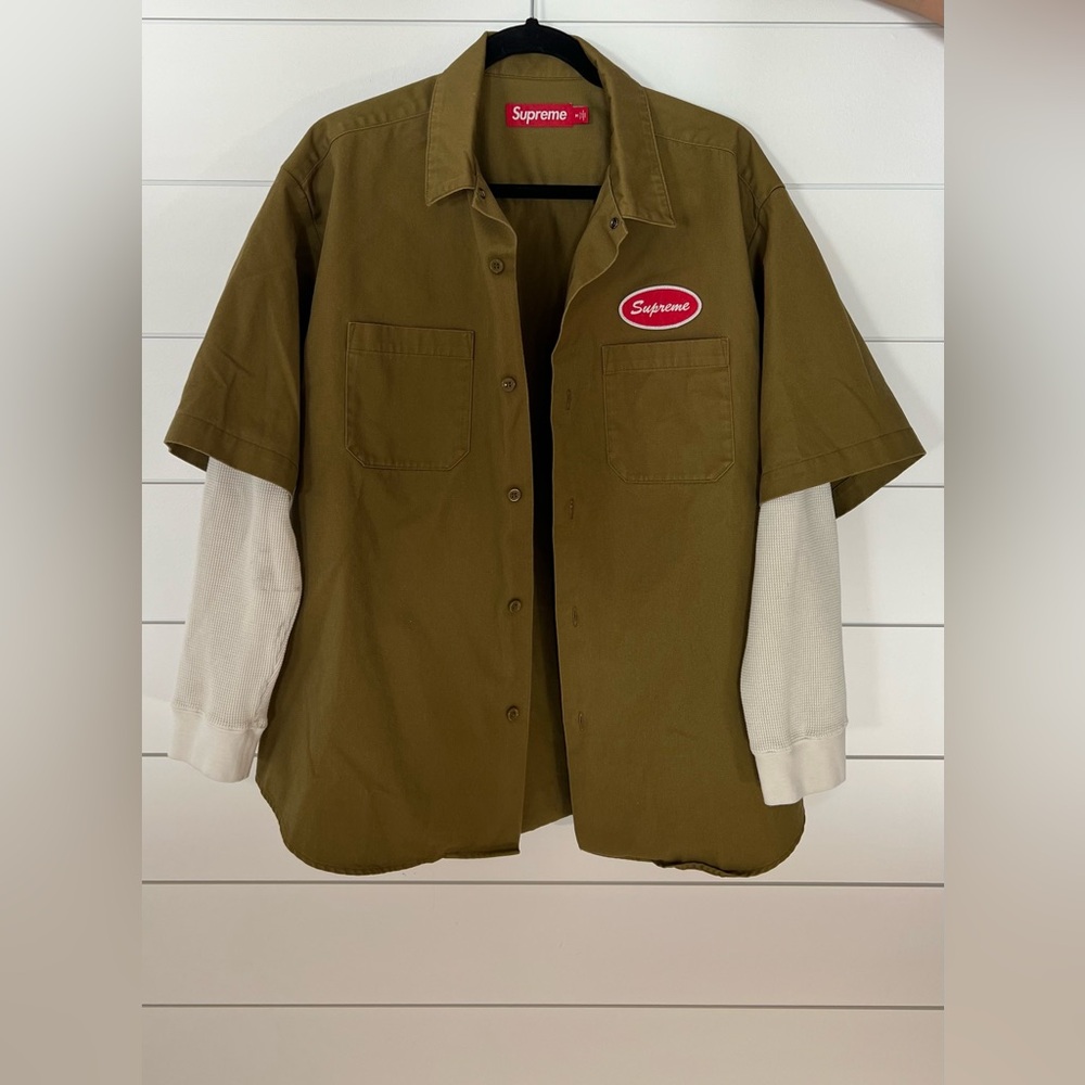 Supreme Thermal Sleeve Work Shirt Medium